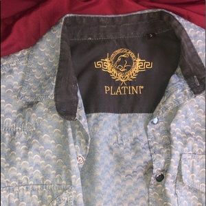 Men western Platini jeans long sleeve button up size small